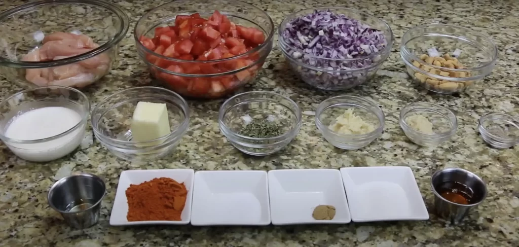 ingredients for butter chicken